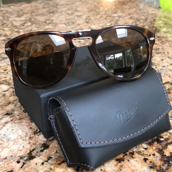 Persol Accessories - Persol Folding Tortoise Aviator Sunglasses